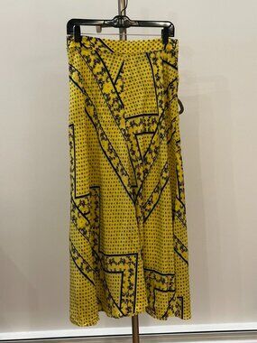 Ganni yellow and black silk set